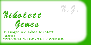 nikolett gemes business card