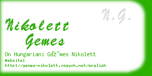 nikolett gemes business card